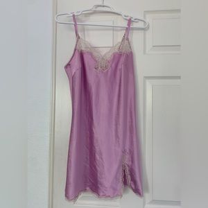 VICTORIAS SECRET SLIP DRESS SATIN LACE PINK PURPLE Y2K FEMININE COQUETTE MEDIUM